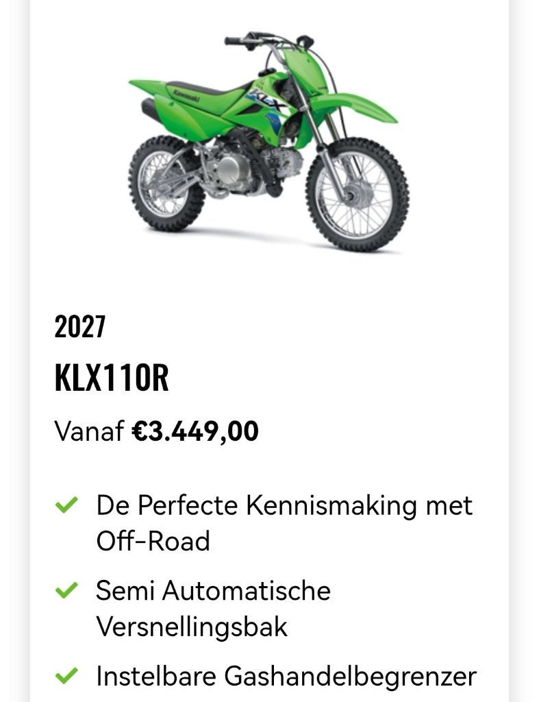 Nieuwe Kawasaki KLX110, Motos, Enlèvement, Neuf