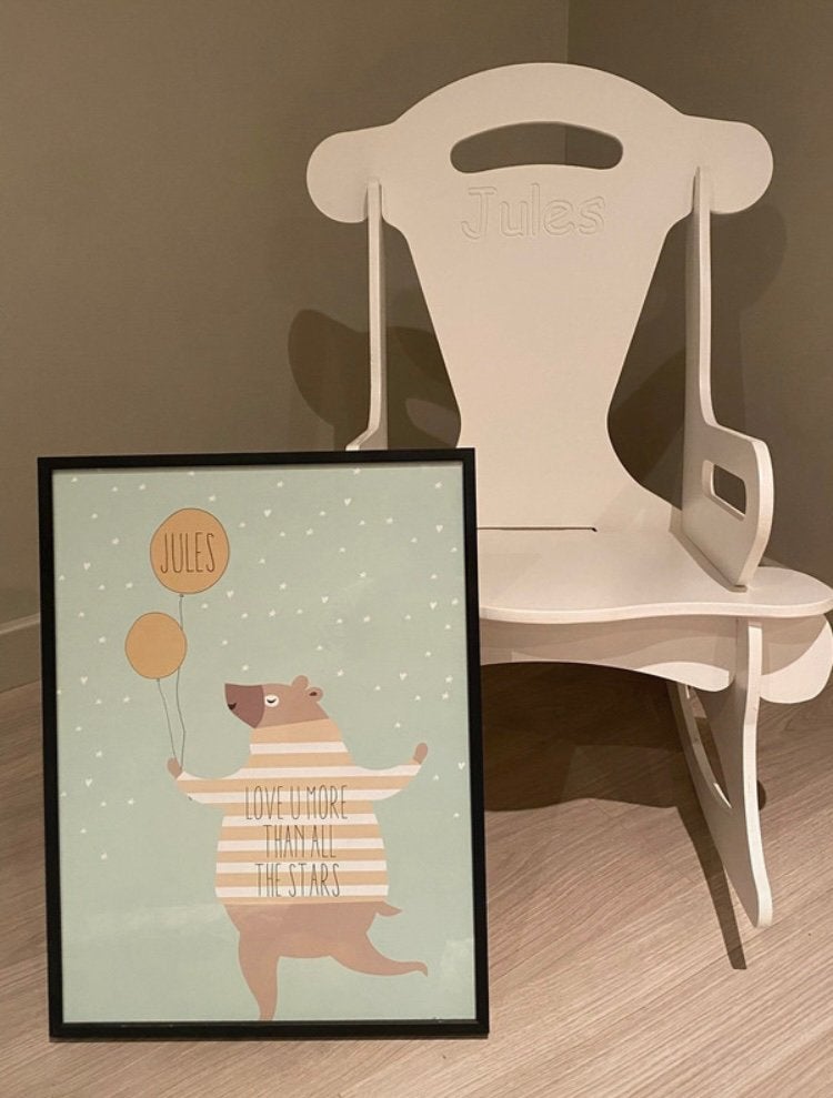 Fauteuil à bascule, cadre et affiche, Enlèvement ou Envoi, Comme neuf
