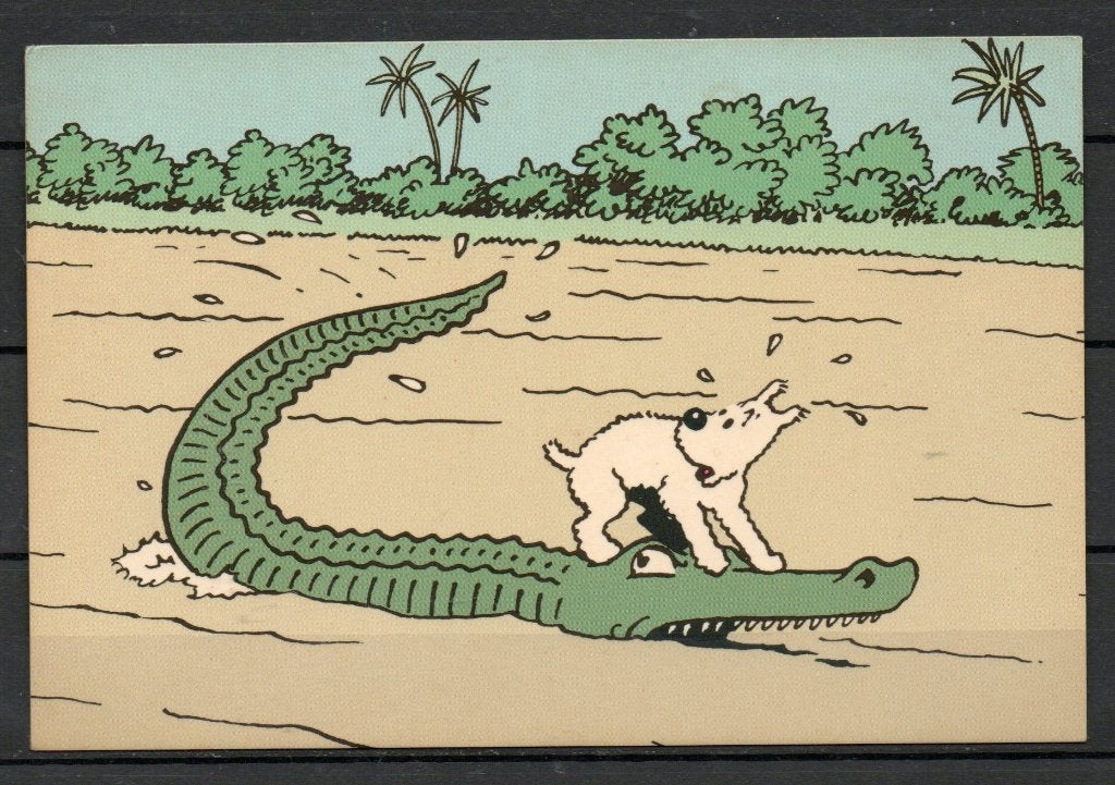 Carte postale : Hergé :  Tintin au Congo 1993 - écrite, Verzamelen, Ophalen