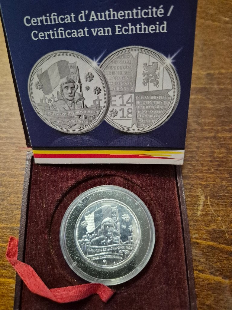 Munt herdenking 1914-18, Verzamelen, Militaria | Tweede Wereldoorlog, Ophalen of Verzenden, Embleem of Badge