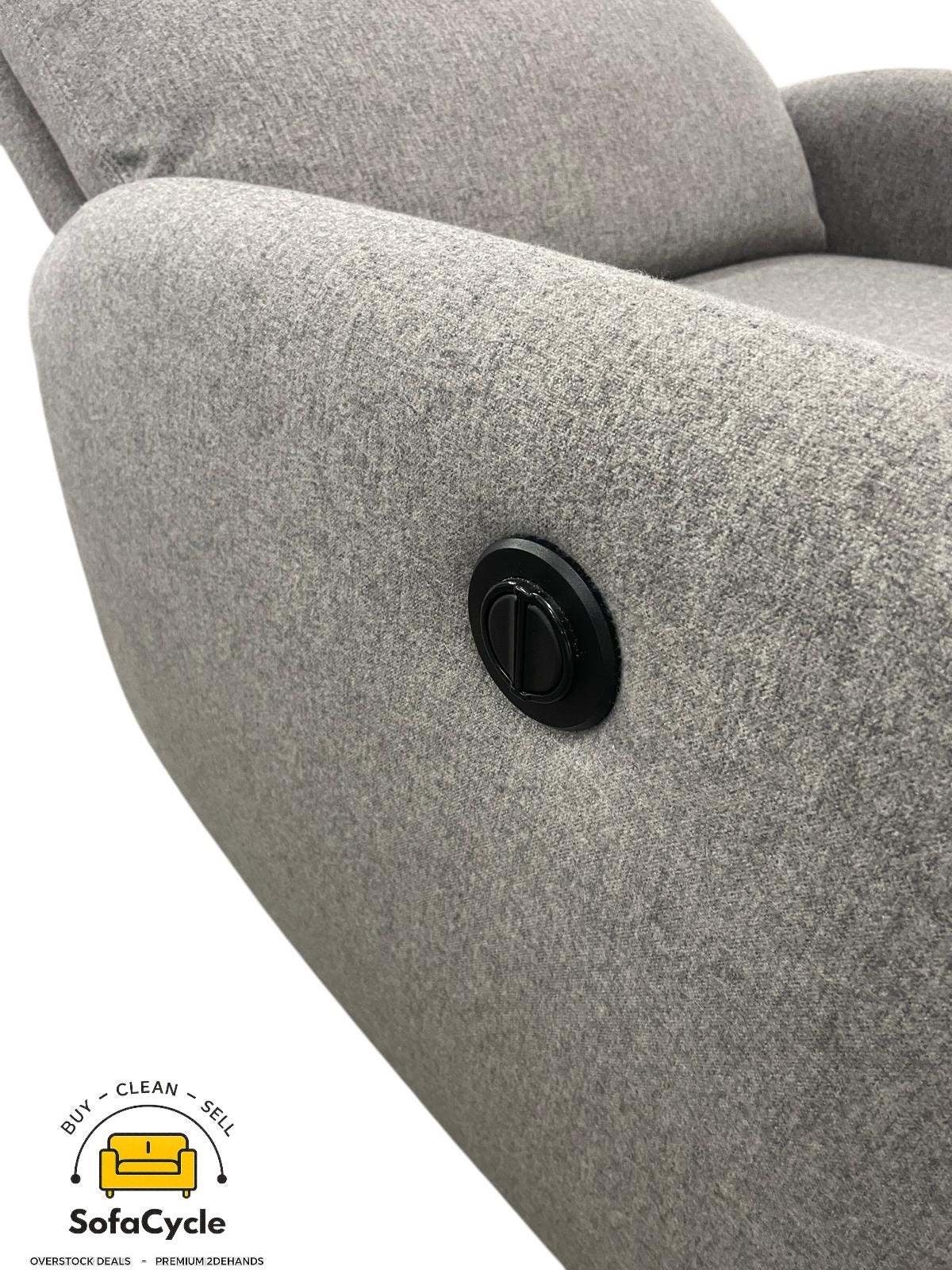 Grijze Elektrische Relaxfauteuil - Levering aan huis, Huis en Inrichting, Ophalen of Verzenden, Stof, SofaCycle, Info@sofacycle.be
