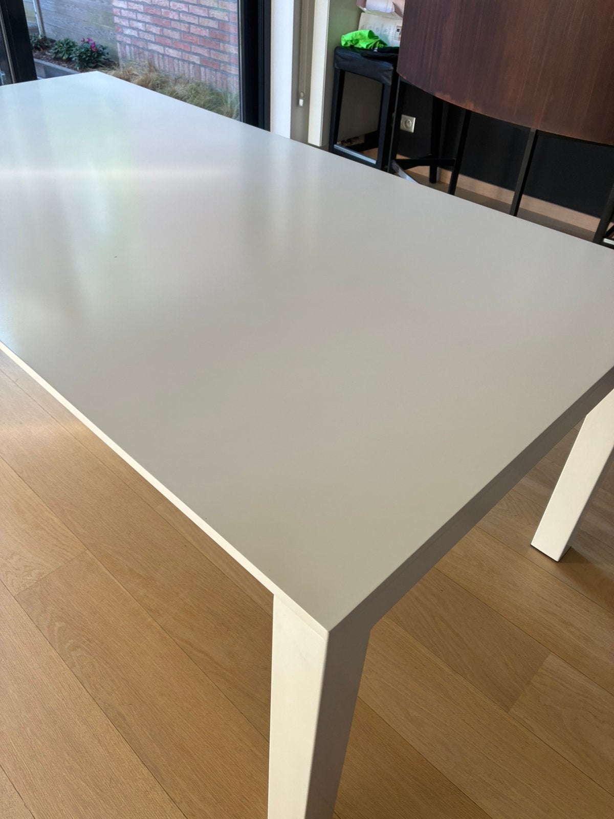 Eettafel + stoelen te koop, Huis en Inrichting, Tafels | Eettafels, Ophalen, Overige materialen, Gebruikt, 100 tot 150 cm