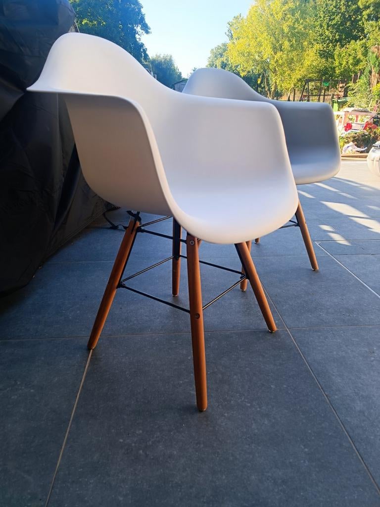 Moderne eetkamer stoelen, Huis en Inrichting, Stoelen, Kunststof, Grijs, Ophalen