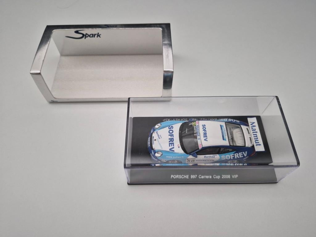 SPARK 1/43 Porsche 997 Carrera Cup 2008 VIP MX008, Hobby en Vrije tijd, Modelauto's | 1:43, Ophalen of Verzenden, Zo goed als nieuw