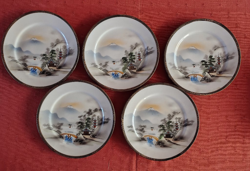 Assiettes japonaises Kutani vintage, Enlèvement ou Envoi