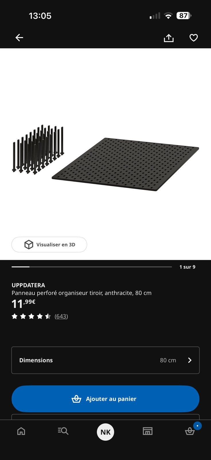 Organisateurs de tiroir (Ikea) 2 pièces, Enlèvement, Neuf