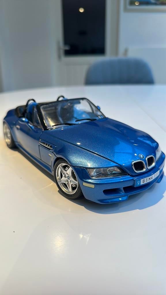 BMW Z3M Roadster 1/18 super conditie, Ophalen of Verzenden, Zo goed als nieuw, Auto, Burago