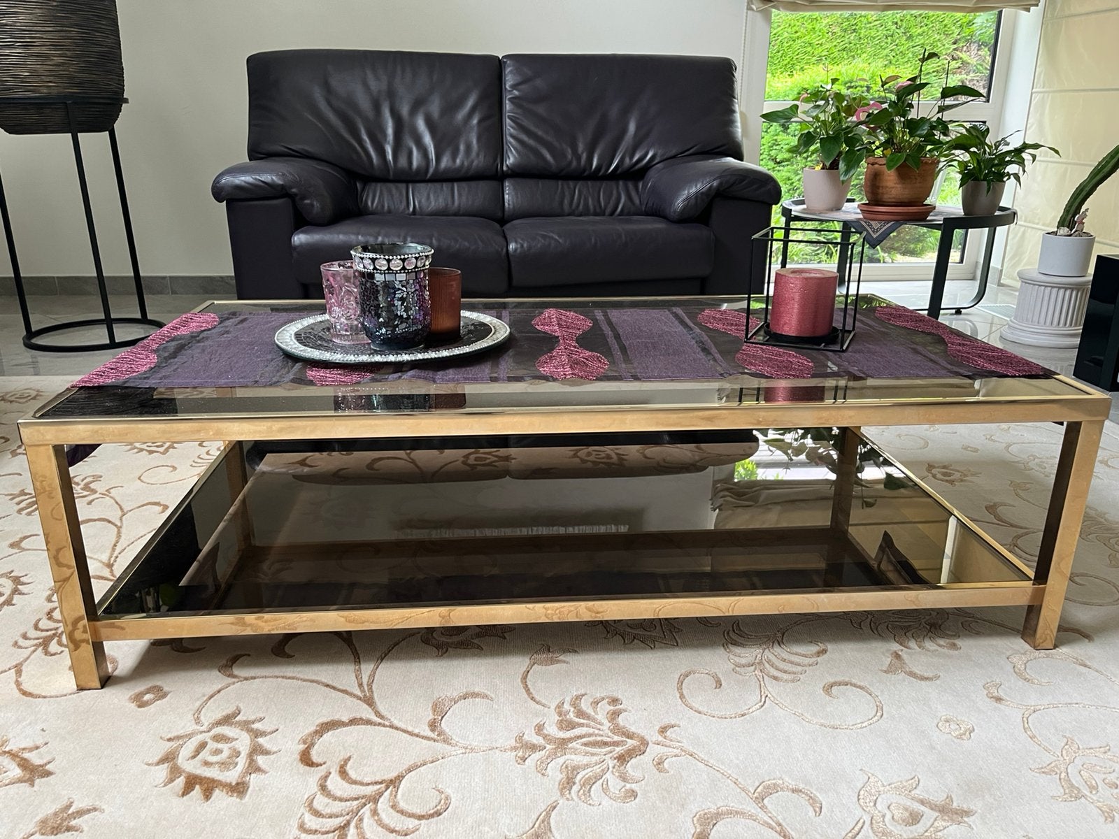 Glazen salontafel rechthoekig, Huis en Inrichting, Tafels | Salontafels, Ophalen, Gebruikt, 100 tot 150 cm, 50 tot 100 cm
