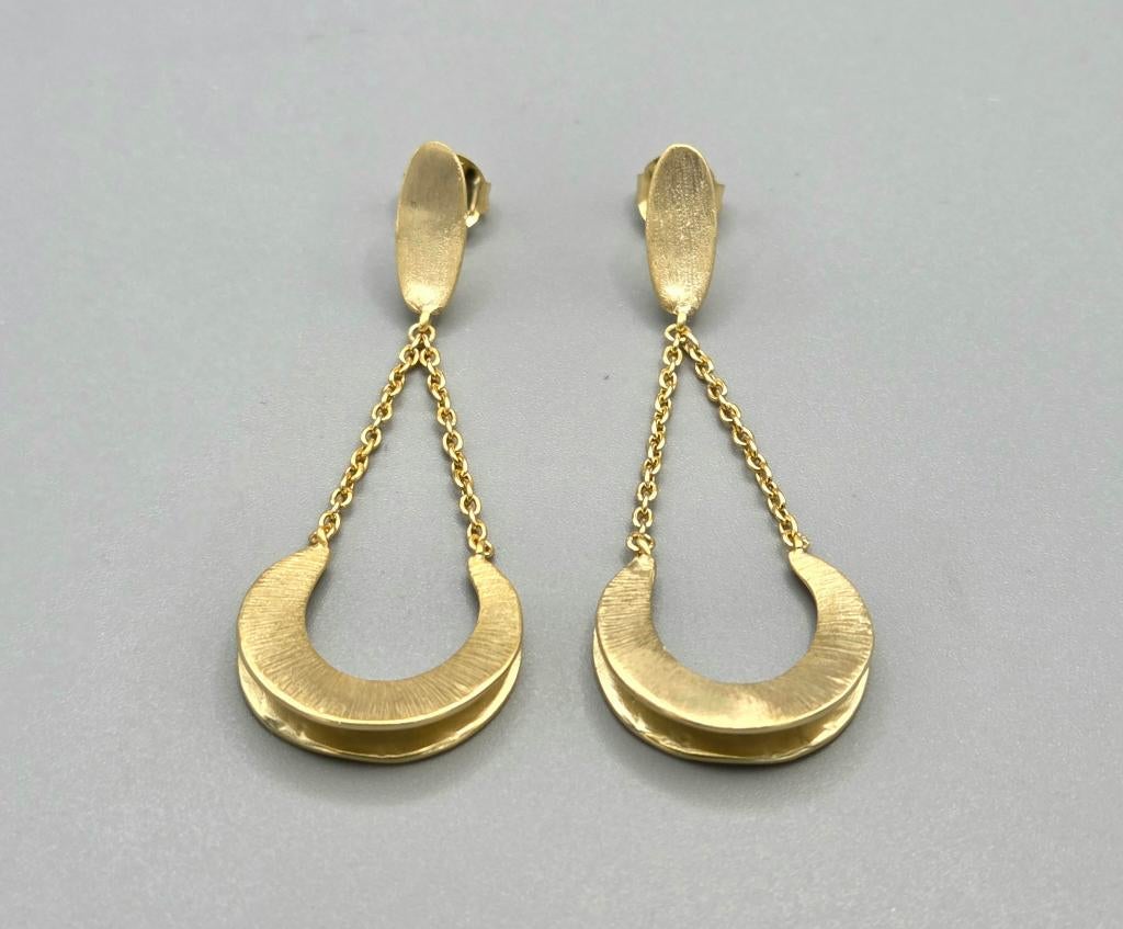 Boucles d'oreilles design en or sur argent. 2026/217., Neuf, Enlèvement ou Envoi, Or, Or