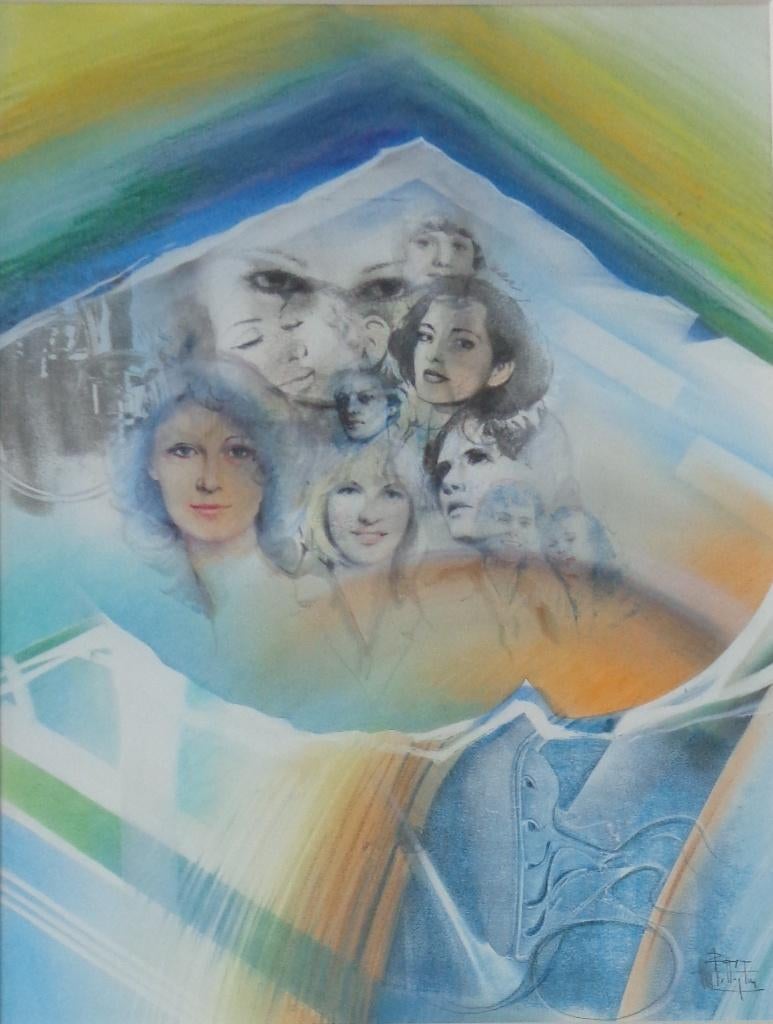 ROGER VAN BELLEGHEM / GEZICHTEN / ORIGINEEL WERK / 98x80cm, Enlèvement