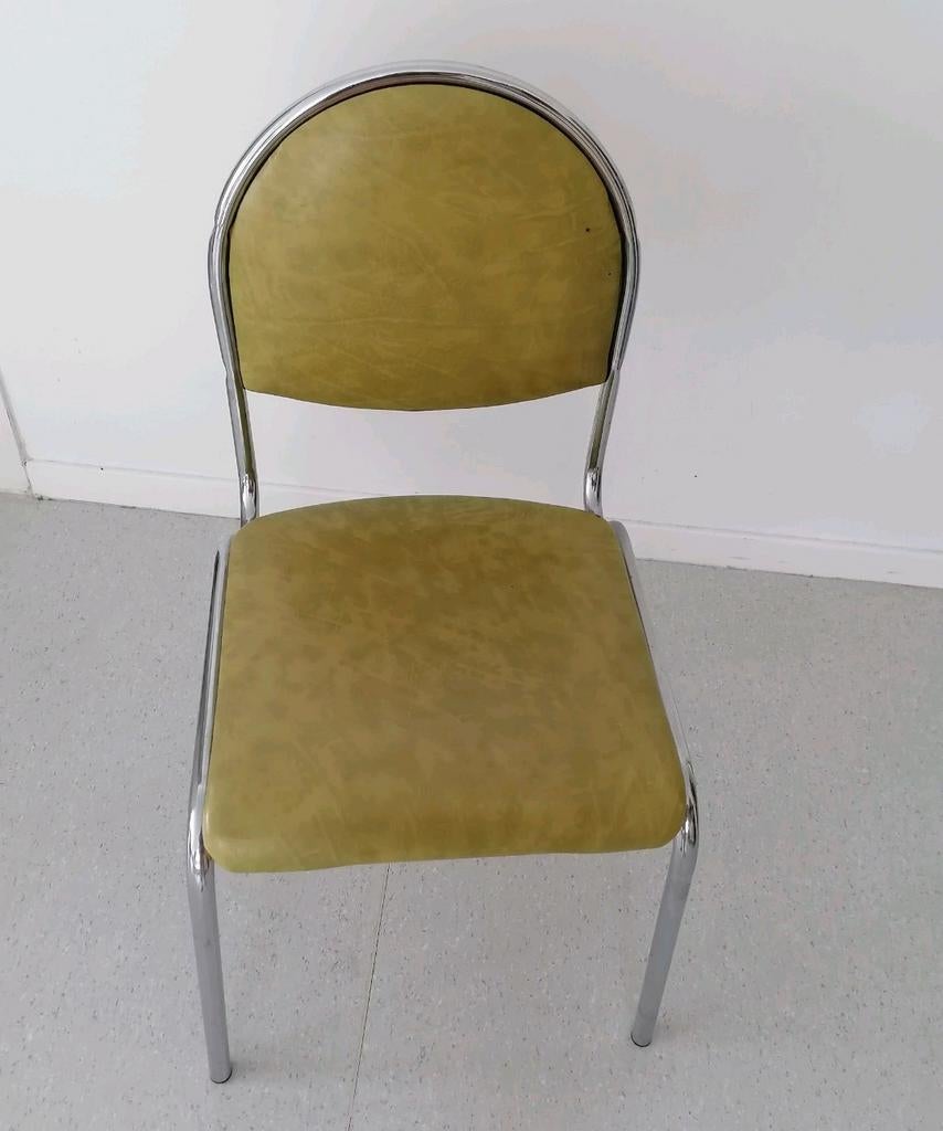 ✨️ prachtige retro bijpassende set 2 stoelen + 🟩 2 chrokru, Ophalen, Gebruikt, Overige merken