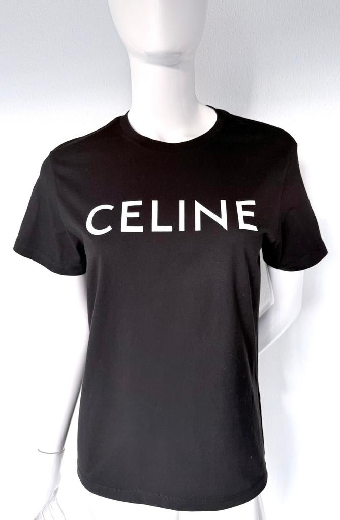 CÉLINE LOOSE FIT LOGO T-SHIRT MAAT S ( NEW €450) NIEUW💖💖💖, Kleding | Dames, Zwart, Nieuw, Ophalen of Verzenden, Korte mouw