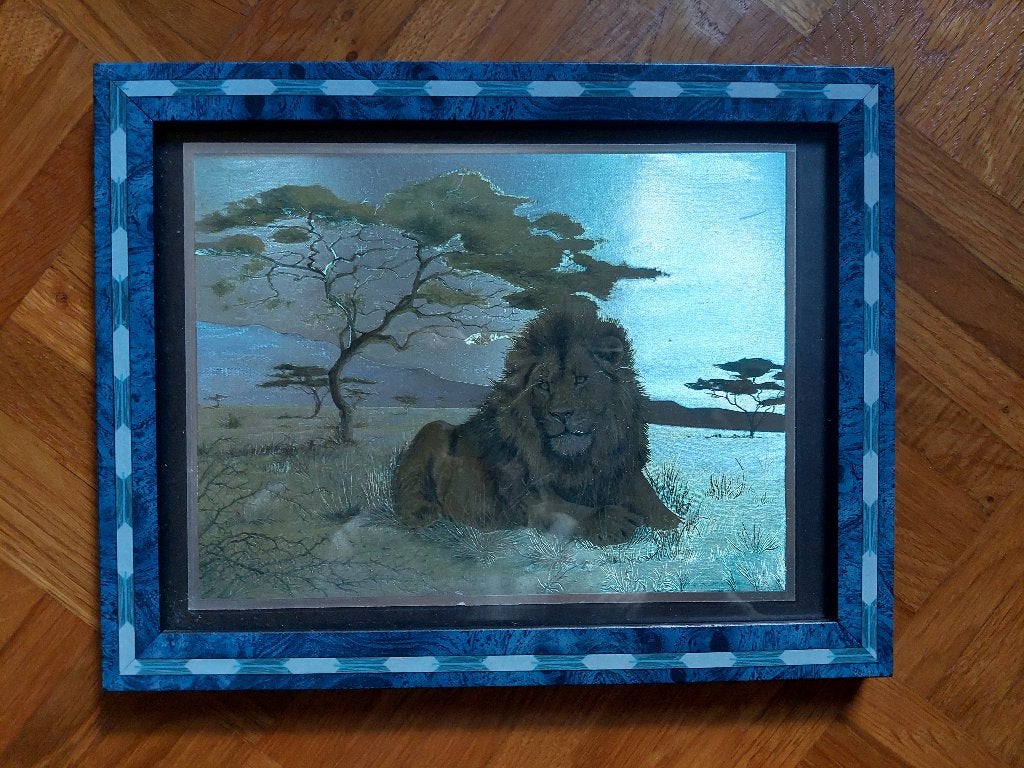 2 kaders met dieren in fluokleuren achter glas voor 9 €, Ophalen of Verzenden