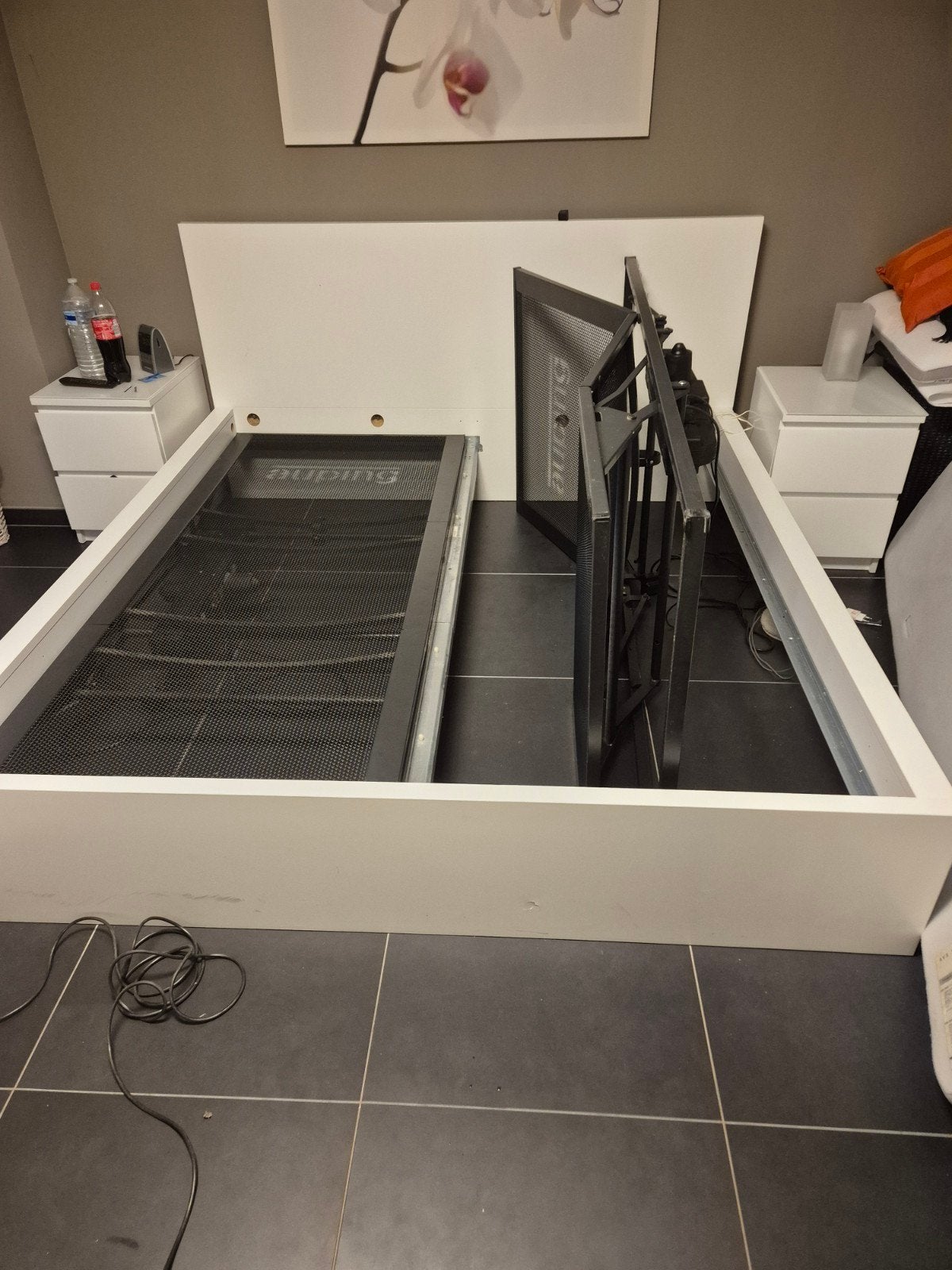 bed 180x200 en auping bodem + matrassen, Ophalen, Gebruikt