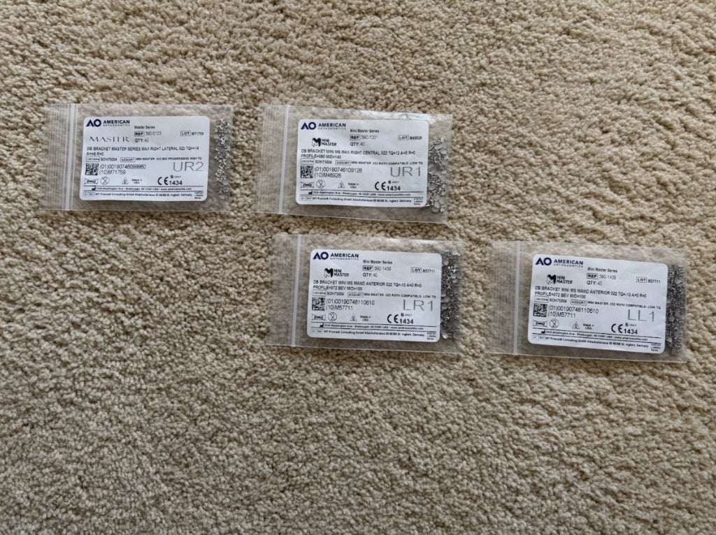 480 stuks American Orthodontics brackets assortiment .022, Ophalen of Verzenden, Nieuw