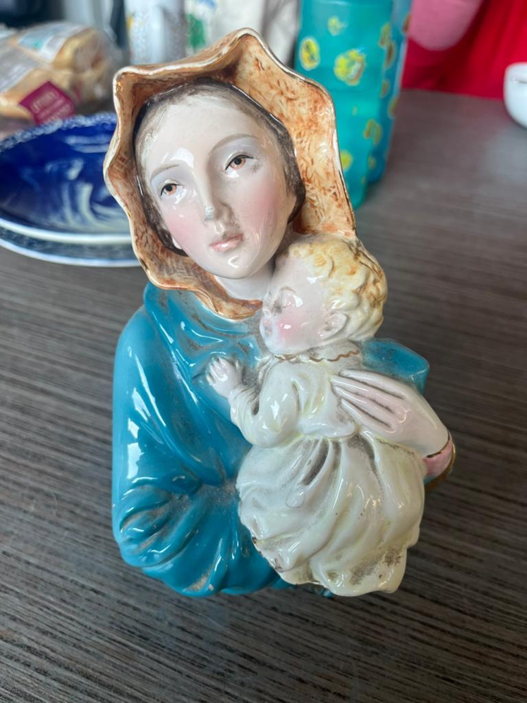 Italiaans keramieken Madonna‑beeldje, Ophalen, Zo goed als nieuw, Beeld(je)