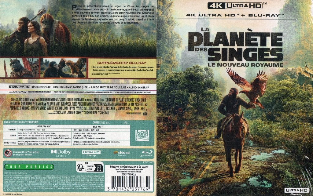 kingdom of the planet of apes (4k ultra-hd + blu-ray) nieuw, Cd's en Dvd's, Ophalen of Verzenden, Nieuw in verpakking, Science Fiction en Fantasy