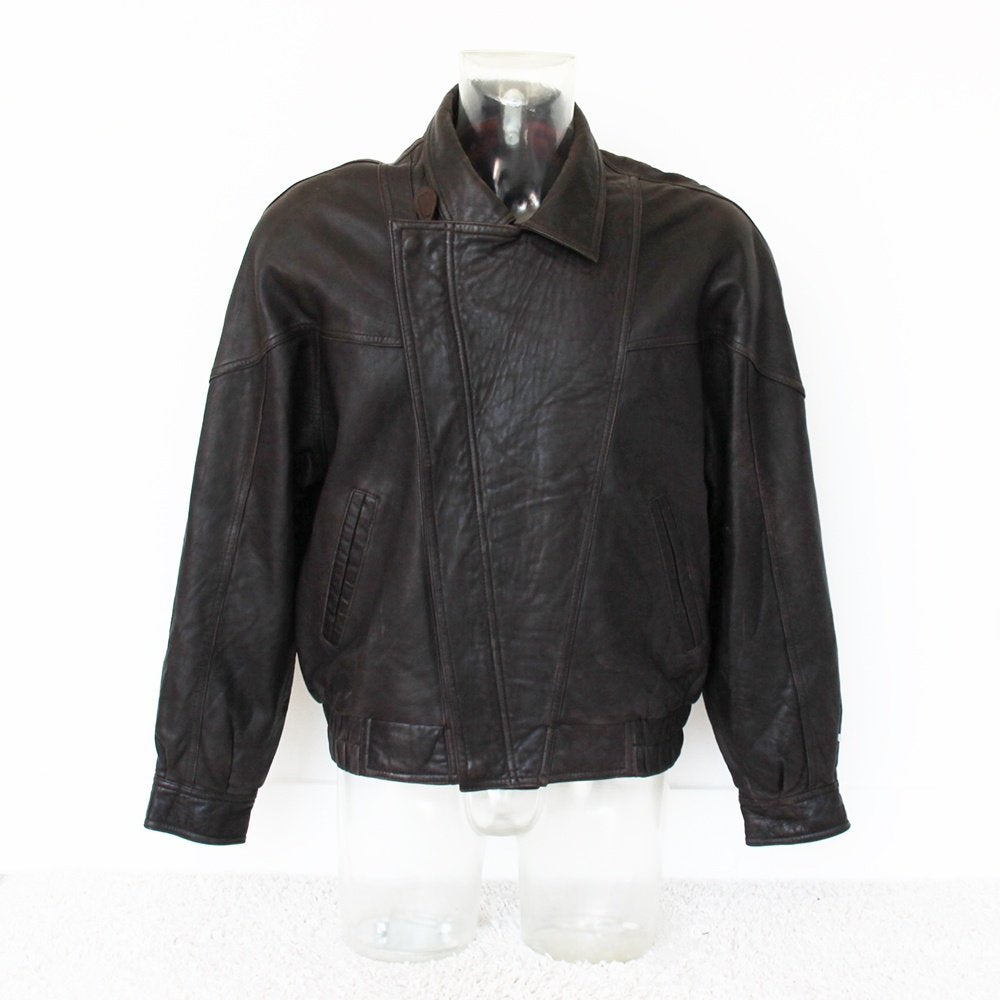 Belle veste AM2 en cuir lisse pour homme* (M) €80, -, Vêtements | Hommes, AM2, Comme neuf, Brun, Taille 48/50 (M)