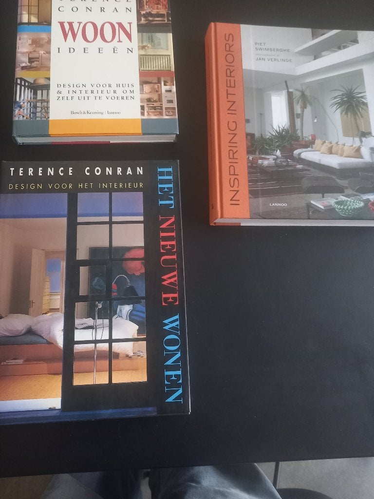 3 interieurboeken 1 x piet swimberghe 2 x terence conran, Diverse auteurs, Interieur en Design, Ophalen, Gelezen