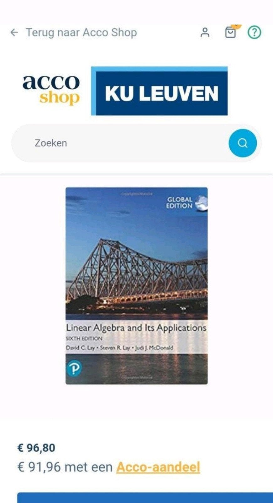 Linear algebra and its applications ZGAN! gebruikt aan KUL, Boeken, Studieboeken en Cursussen, Ophalen of Verzenden, Zo goed als nieuw