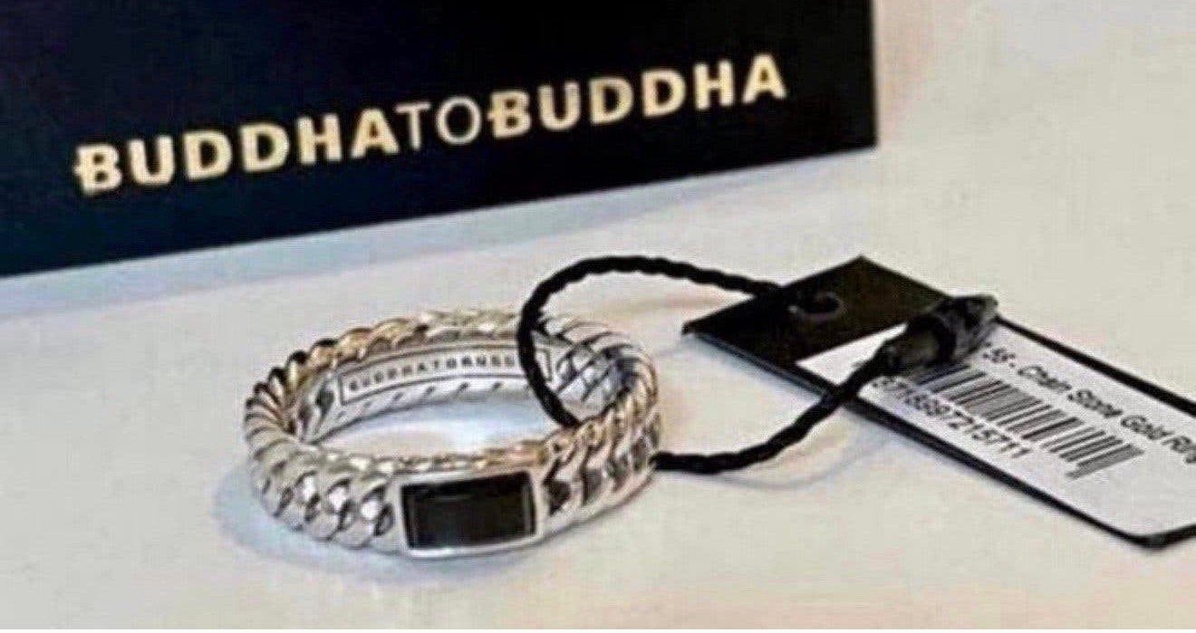 Buddha to Buddha ring in 14 karaat witgoud met Spinel steen!, Bijoux, Sacs & Beauté, Neuf, Enlèvement ou Envoi, Femme ou Homme
