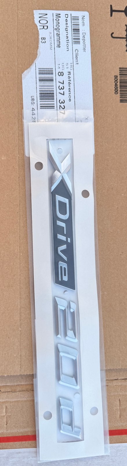 BMW XDrive 20d - Lettres d’habillage neuves d’origine, Enlèvement, BMW