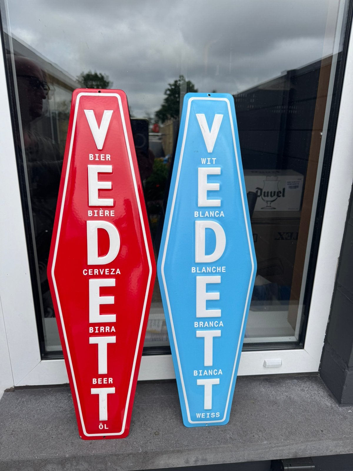 Vedett emailleborden, Ophalen of Verzenden, Gebruikt