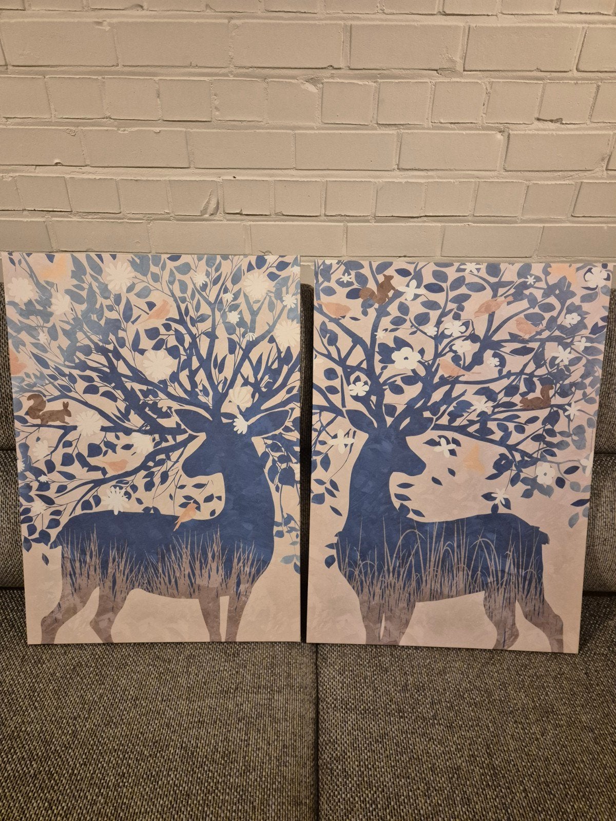Herten tweeluik wanddecoratie, Antiek en Kunst, Ophalen of Verzenden