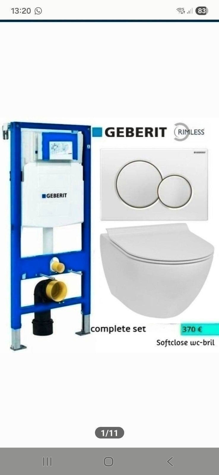 up320 geberit wcset/toiletset, Ophalen
