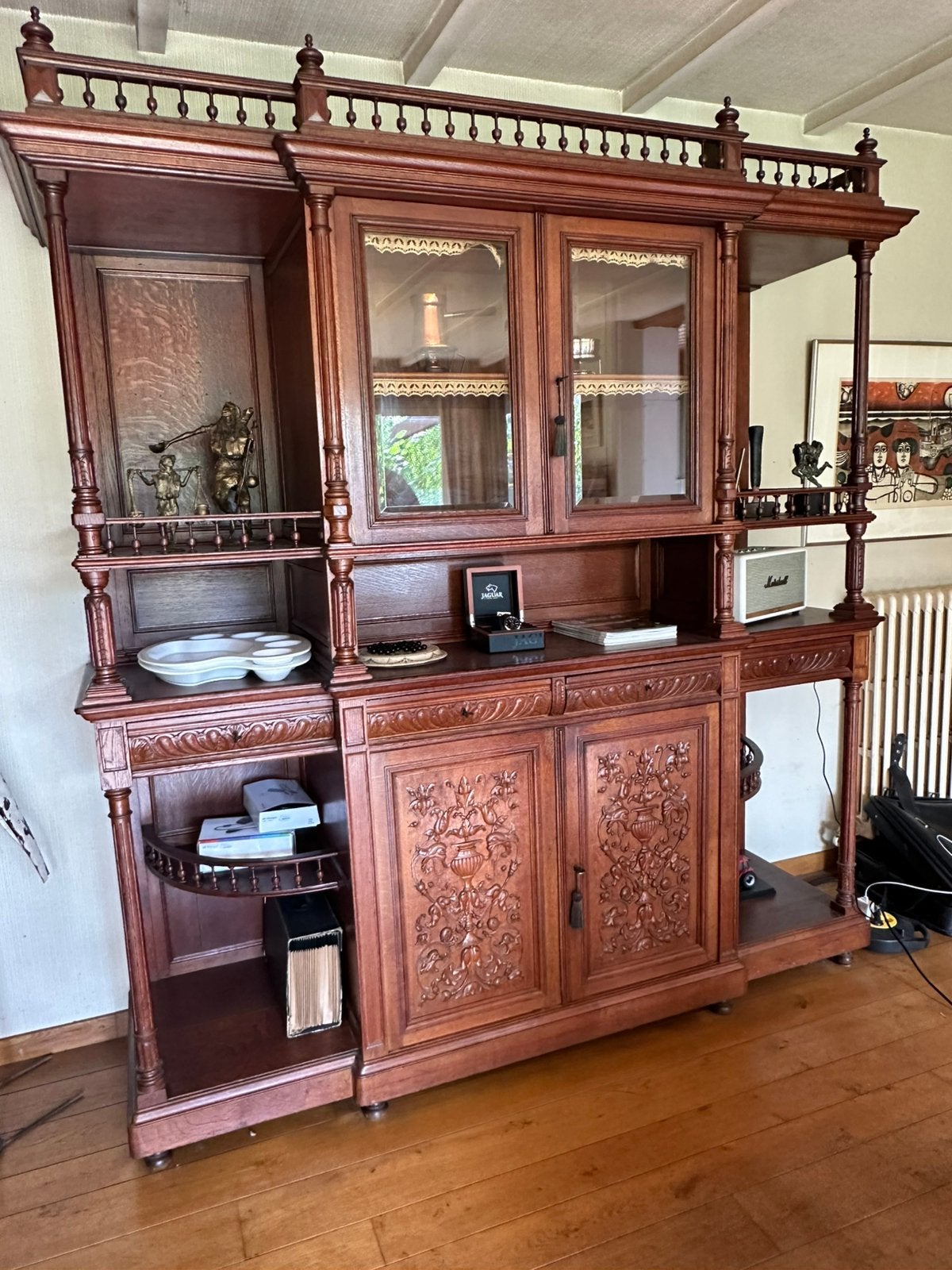 Prachtige eiken buffetkast–neorenaissance/Mechelse stijl, Huis en Inrichting, Gebruikt, 200 cm of meer, Eikenhout, 200 cm of meer