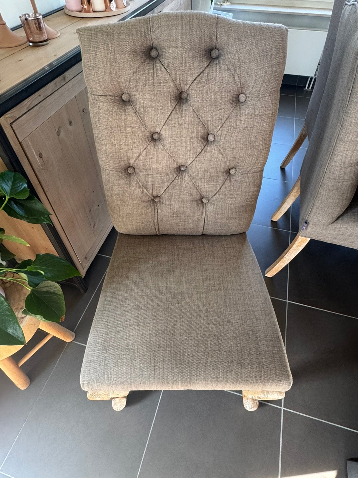 6 eetkamer stoelen, Ophalen, Gebruikt, Bruin, Landelijk