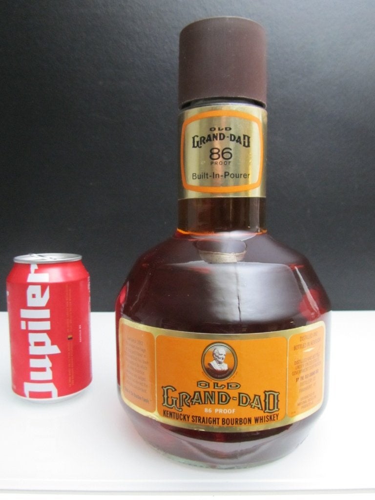 Old Grand-Dad (1980!) 86 proof bourbon - 1,75L - zeldzaam !, Ophalen of Verzenden, Zo goed als nieuw, Vol