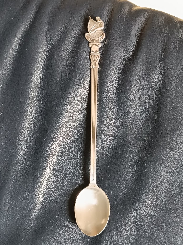 vintage verzilverde lepel - sterrenbeeld boogschutter, Antiek en Kunst, Ophalen of Verzenden
