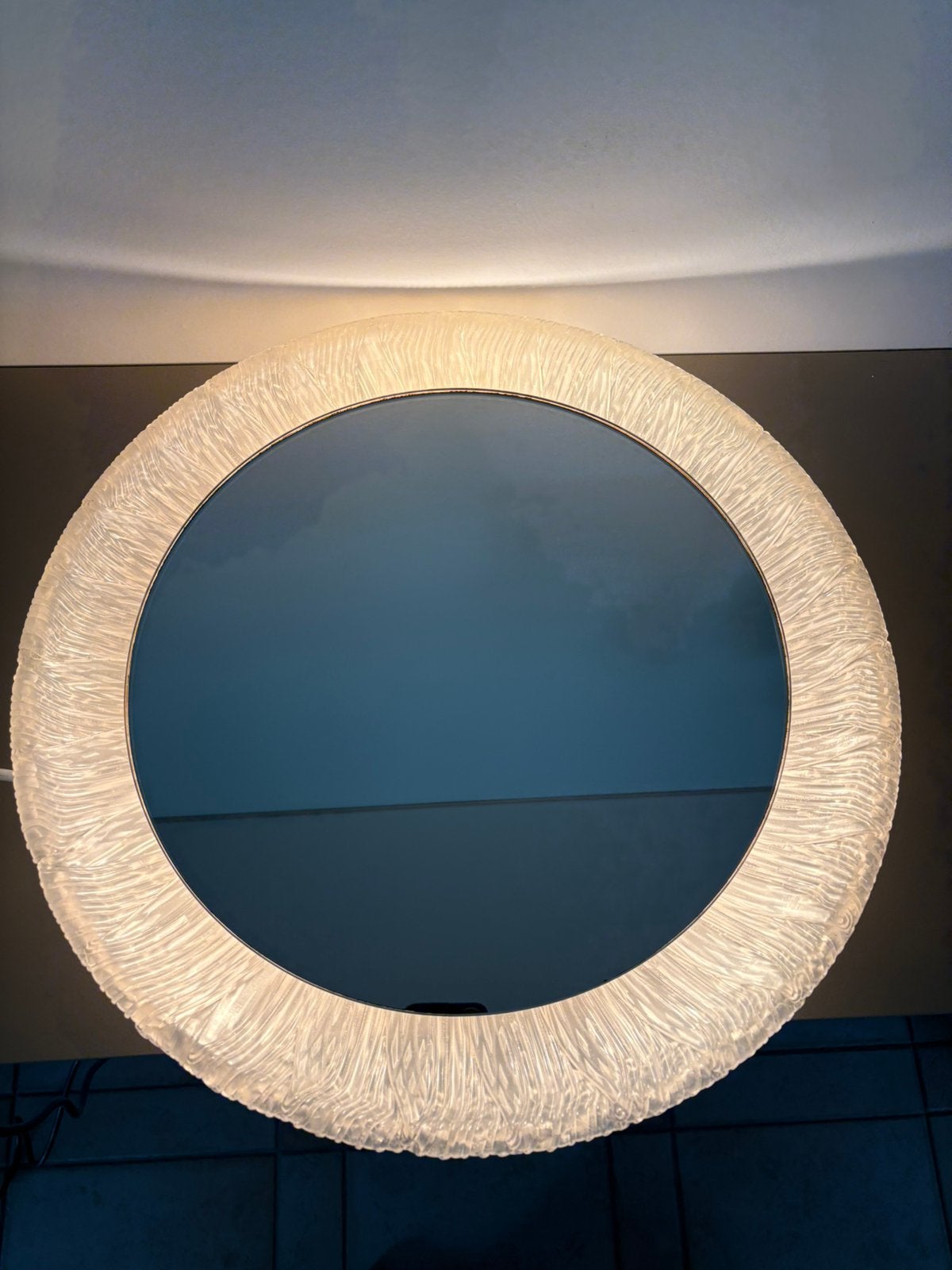 Egon Hillebrand iceglass spiegel, Enlèvement ou Envoi, Moins de 100 cm, Rond, Utilisé