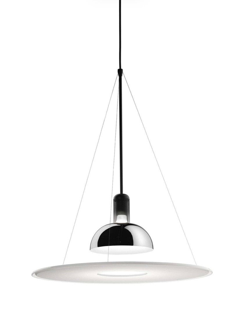 Vintage Design hanglamp ‘Frisbi’  Achille Castiglioni (1978), Ophalen, E27 (groot), Metaal, Vintage, design