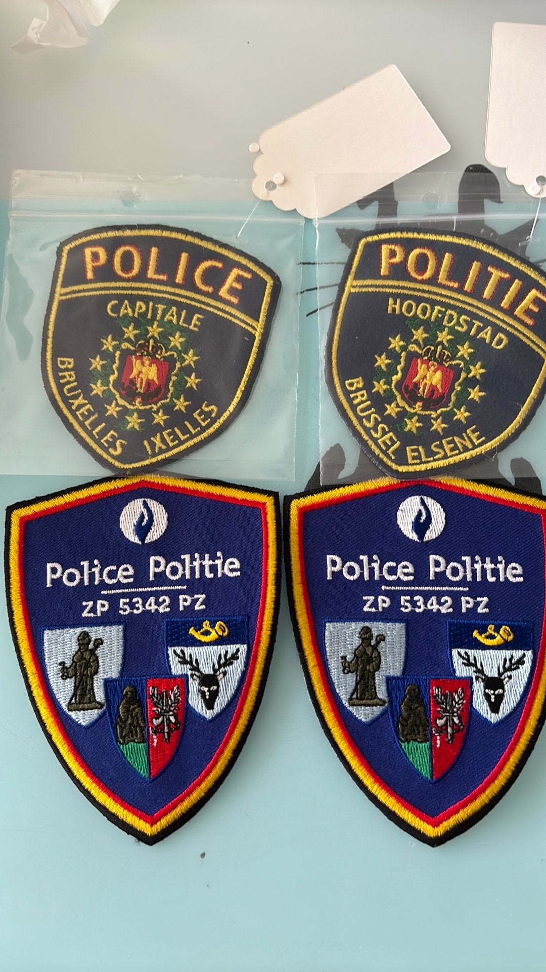 4 badges, Verzenden, Rijkswacht, Embleem of Badge