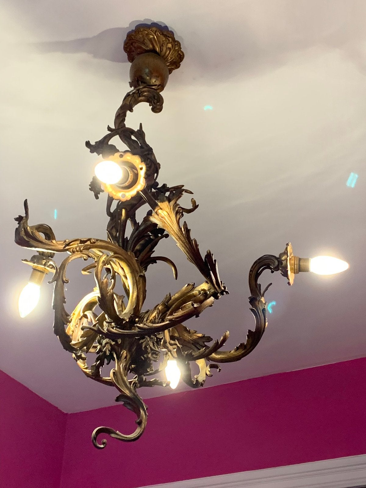 lustre de style Rocaille / Louis XV, Louis XV/Rocaille, Enlèvement, Utilisé, E14 (petit)