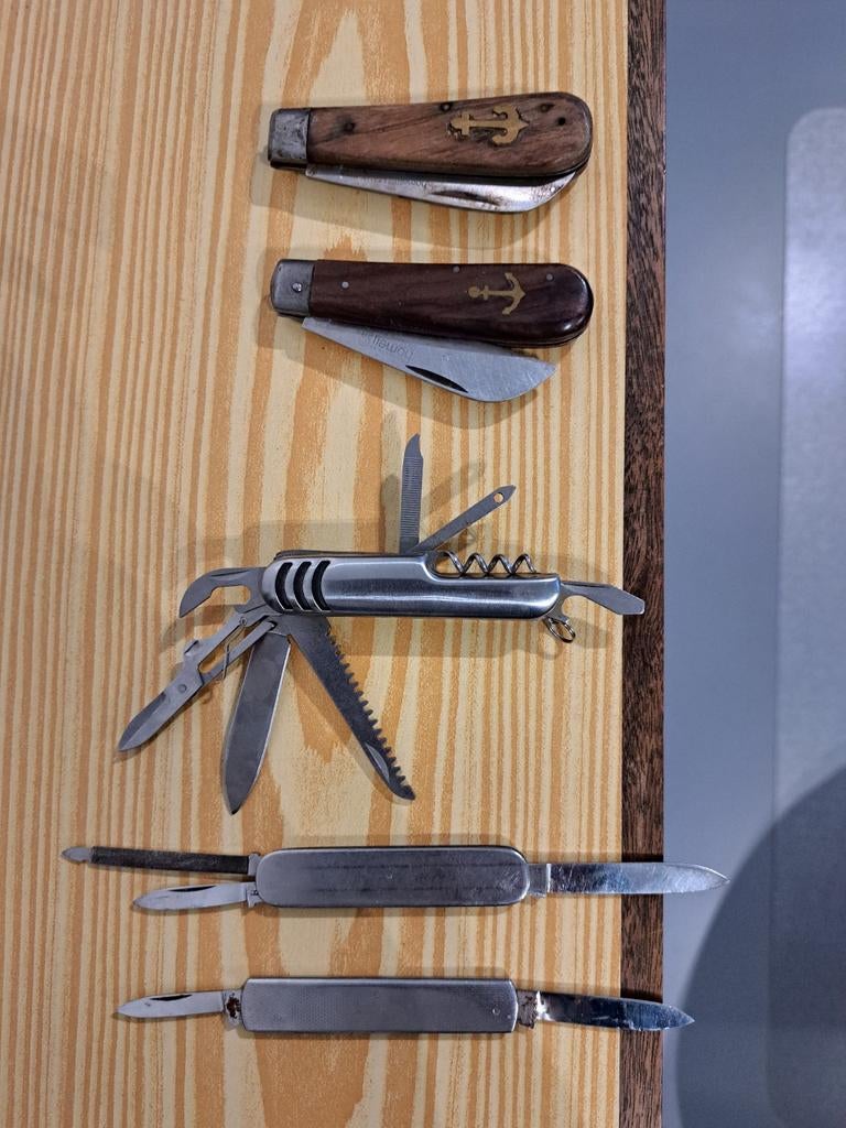 5x oude zakmessen, Ophalen of Verzenden, Gebruikt