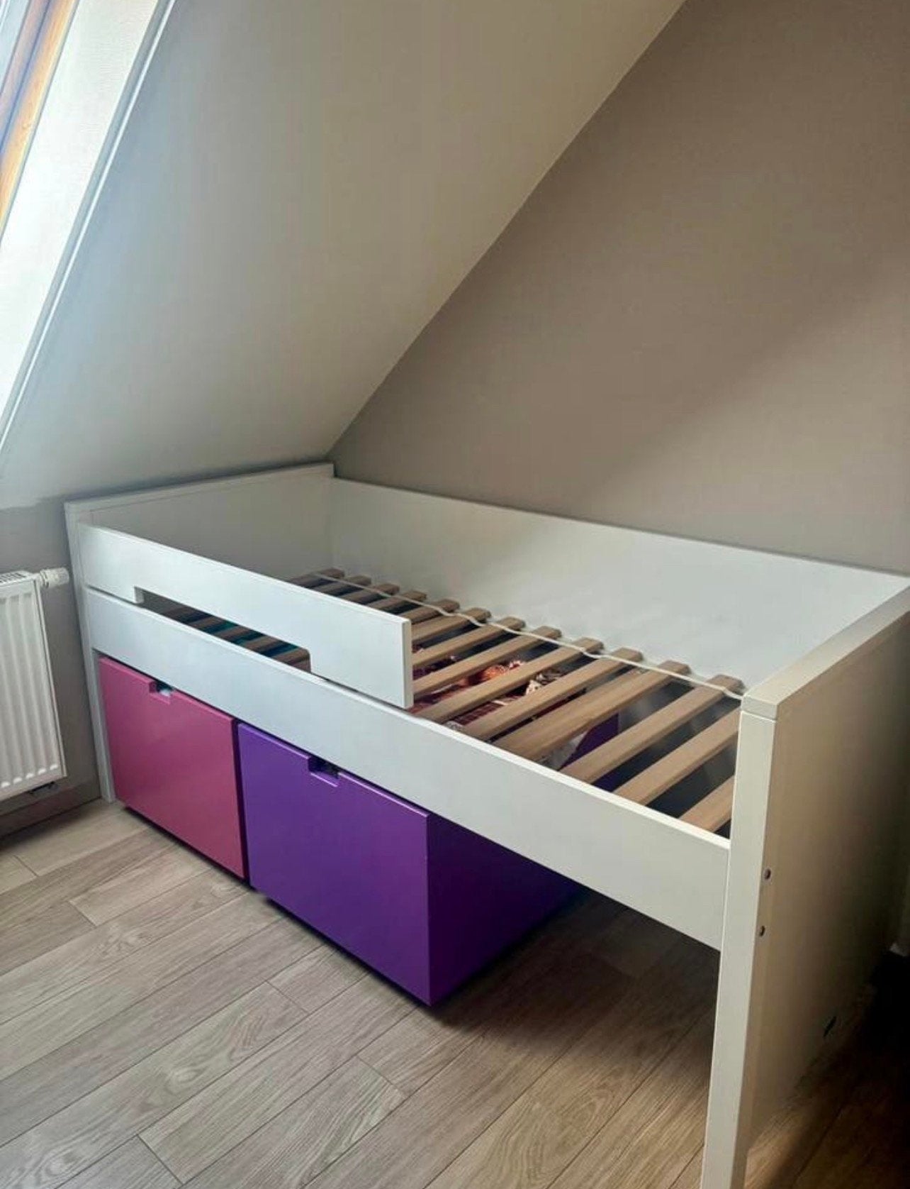 Halfhoogslaper/kinderbed Bopita, Huis en Inrichting, Ophalen, Zo goed als nieuw, Eenpersoons, Wit