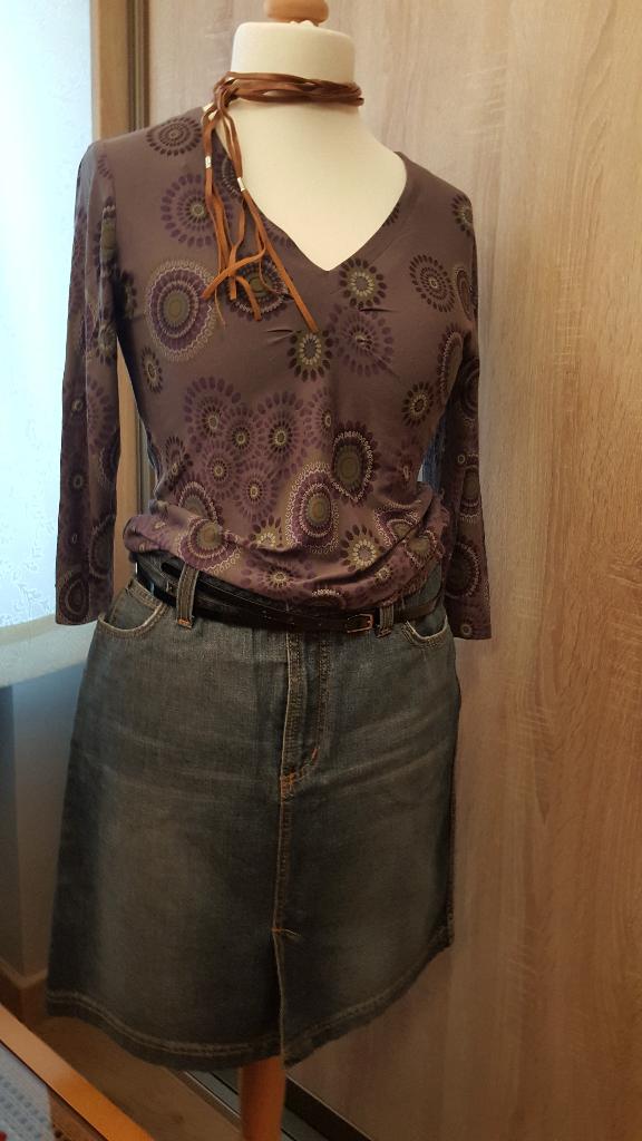 Articles NEUFS : Jupe en jeans H&M (38) + blouse (40), Kleding | Dames, Rokken, Ophalen of Verzenden, Nieuw, Maat 38/40 (M)
