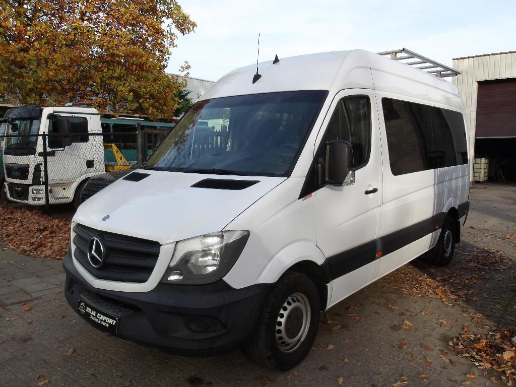 Mercedes Sprinter 313CDI  minibus, Auto's, Euro 5, Leder en Stof, Wit, 9 zetels