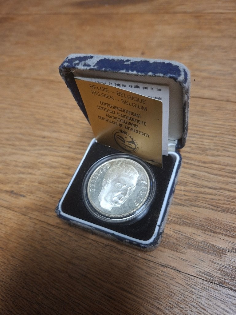 Zilveren herdenkingspenning Prins Filip – 1830-1990, Enlèvement, Argent, Monnaie en vrac, Argent