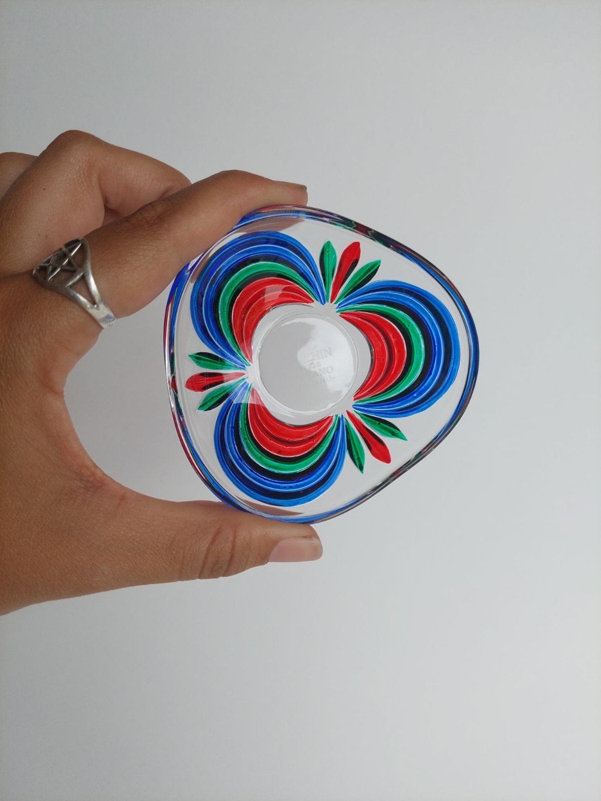 Mini kleurrijk glazen ring schaaltje - CC Zecchin Murano sti, Enlèvement