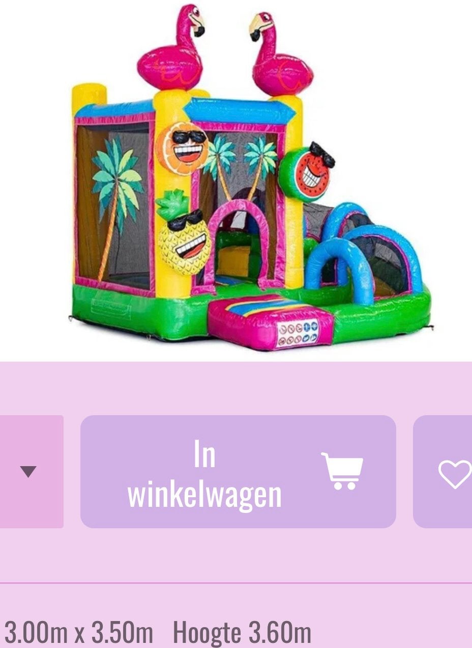 Springkasteel flamingo te koop, Enlèvement, Comme neuf