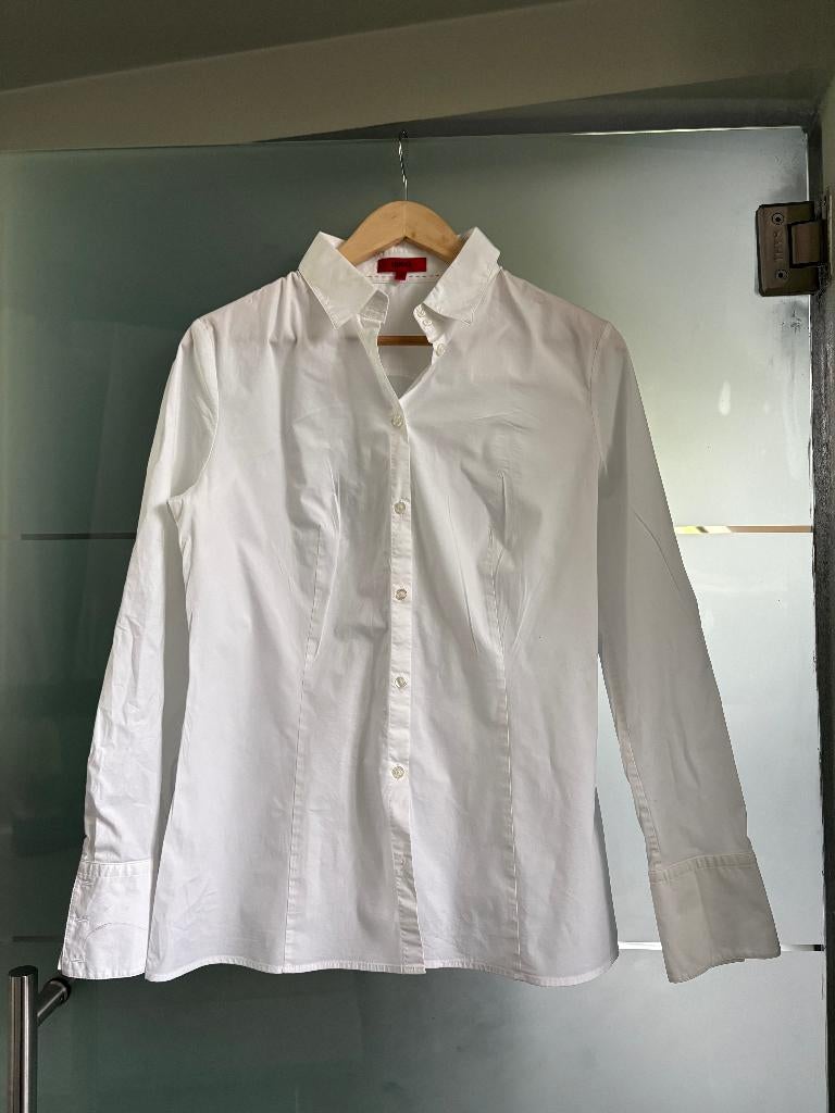 Hugo Boss - Wit Hemd, Kleding | Dames, Wit, Ophalen of Verzenden, Zo goed als nieuw, Maat 36 (S)