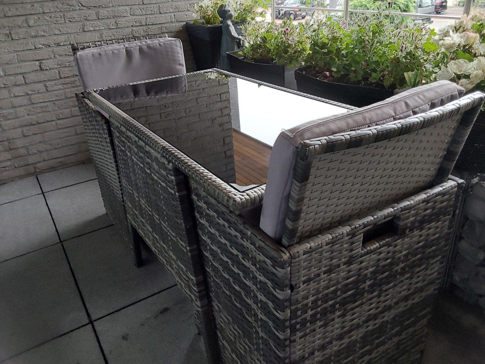 tuin en terras set, Ophalen