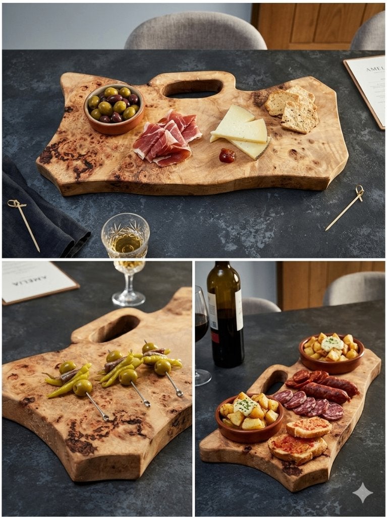 Unieke handgemaakte tapasplanken! 40€/stuk, Snij-/serveerplank, Ophalen, Nieuw