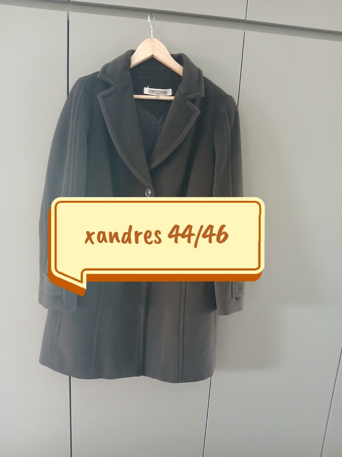 Manteau en laine, xandres 44/46, Vêtements | Femmes, Vestes | Hiver, Taille 42/44 (L), Enlèvement ou Envoi, Comme neuf, Brun