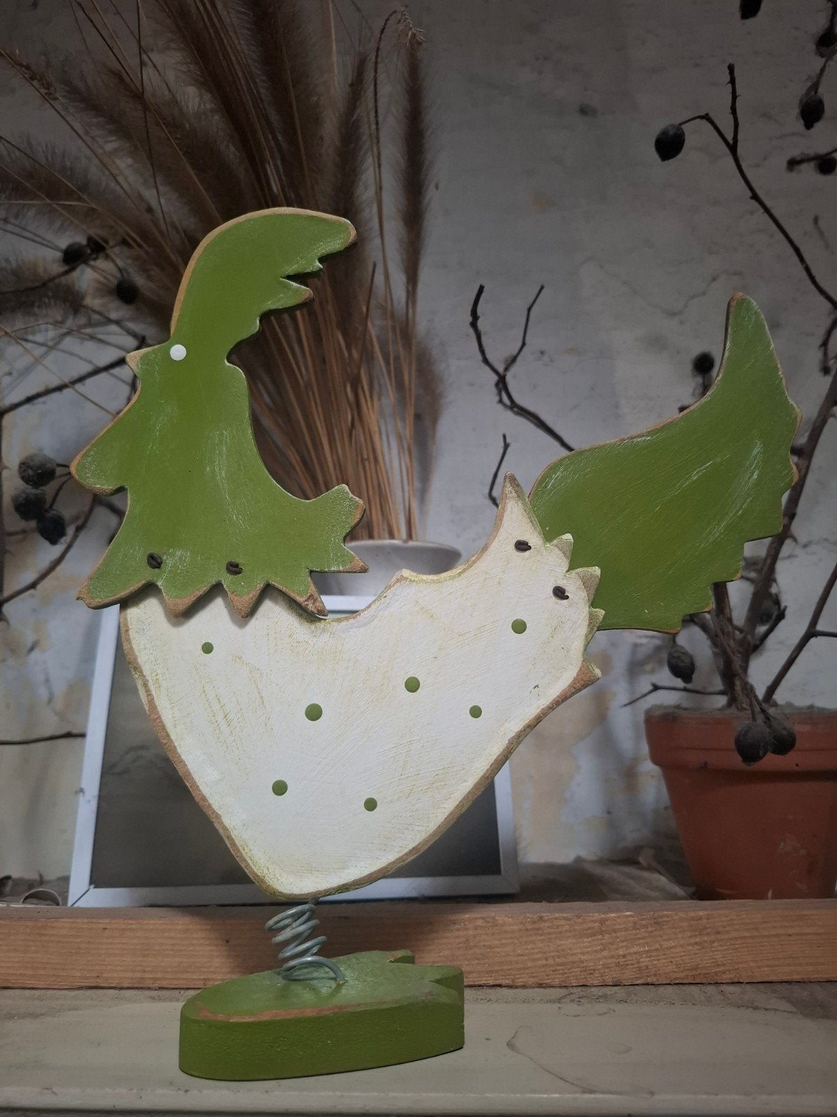 decoratieve houten haan, hen, Ophalen