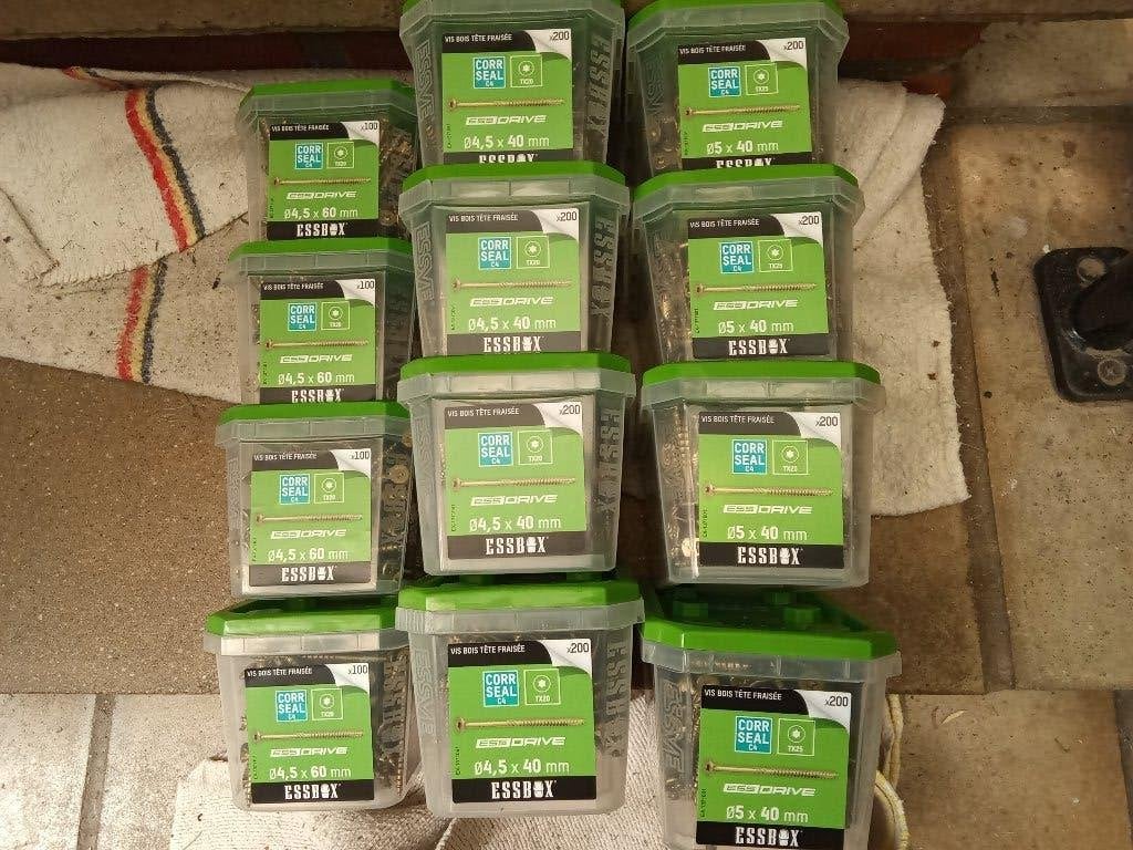 12 dozen met houtschroeven van 4,5 x 60 ,4, 5x40mm, 5x40mm, Ophalen, Schroeven
